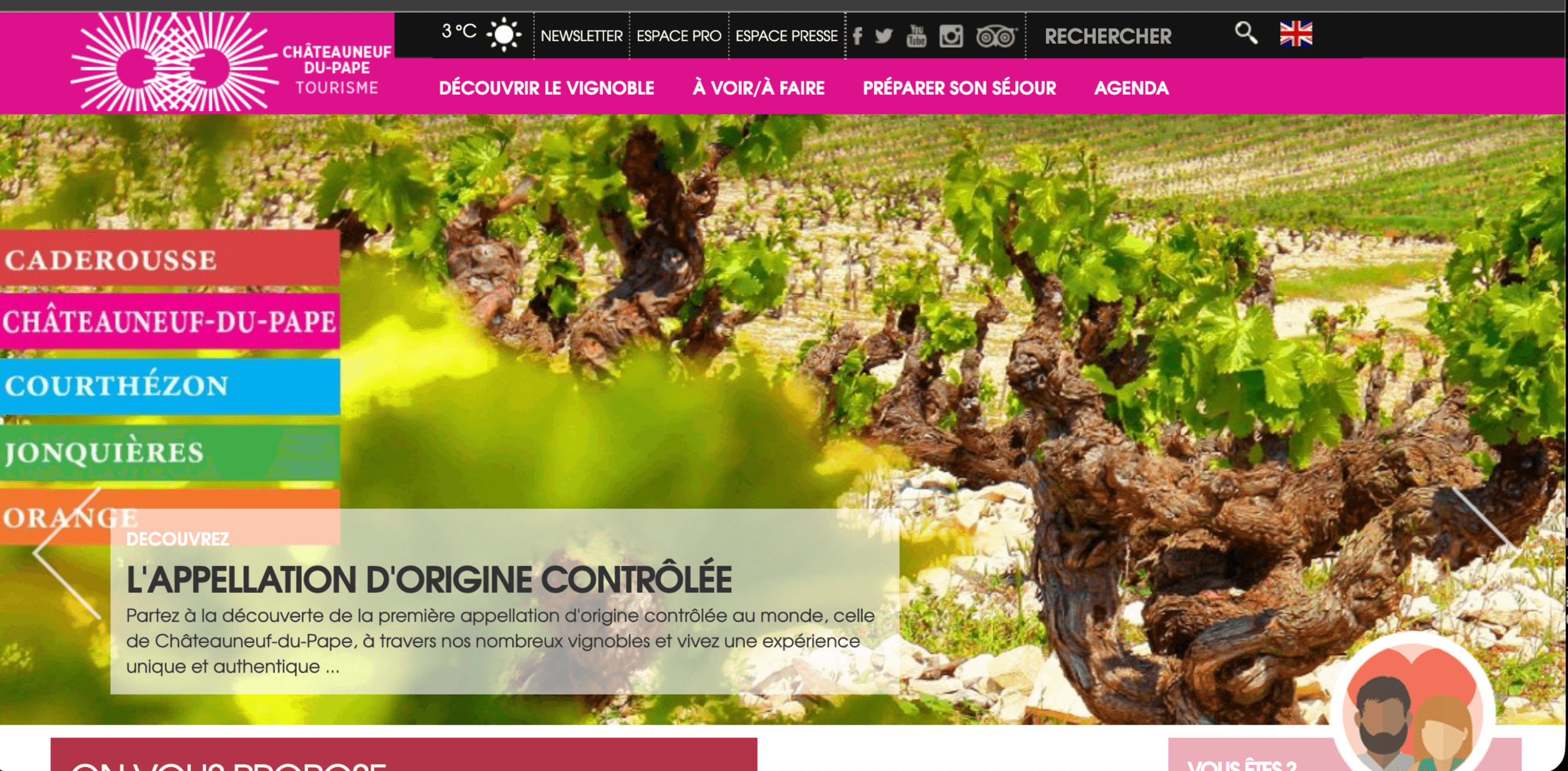 Site web touristique : Pays d’Orange en Provence (Orange & Châteauneuf-du-Pape)
